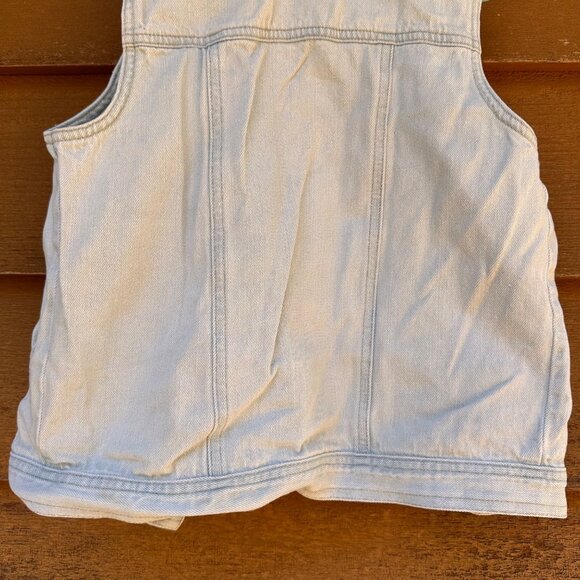 Fabkids Light Blue Denim Jean Vest Girls XL 100% Cotton Sleeveless Button-Front - Picture 8 of 8